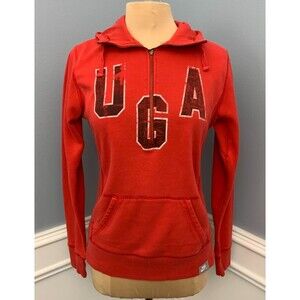 Nike Georgia Bulldogs Hoodie Womens L College Vault 1/4-Zip Retro Distressed